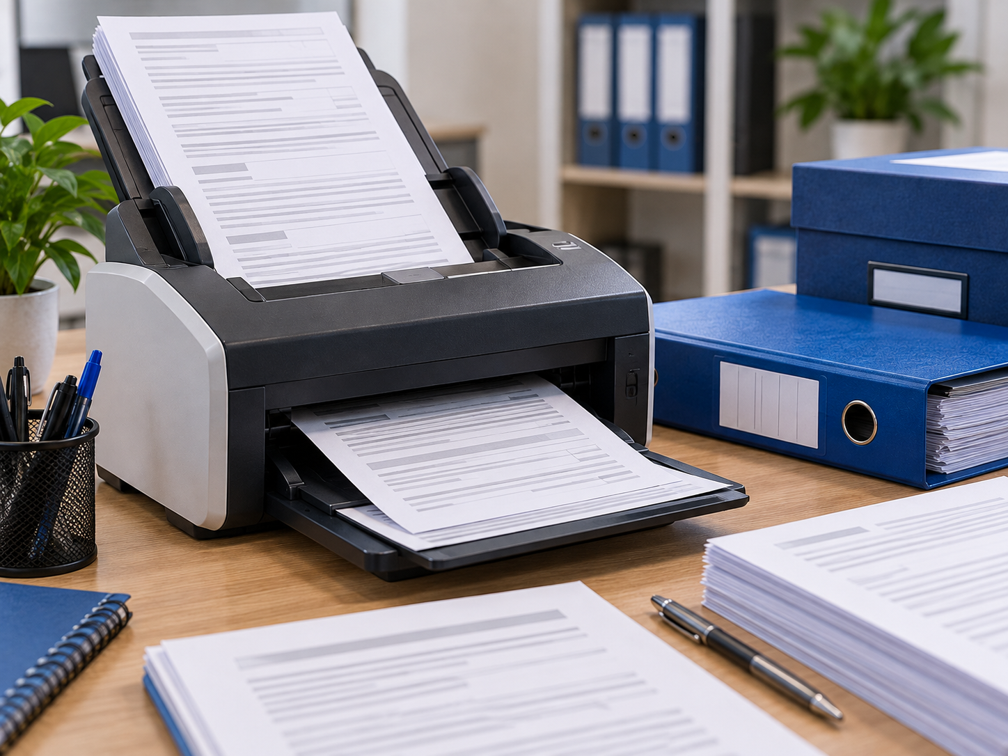 Digitalização de documentos com scanner ADF profissional em Taguatinga, Brasília/DF
