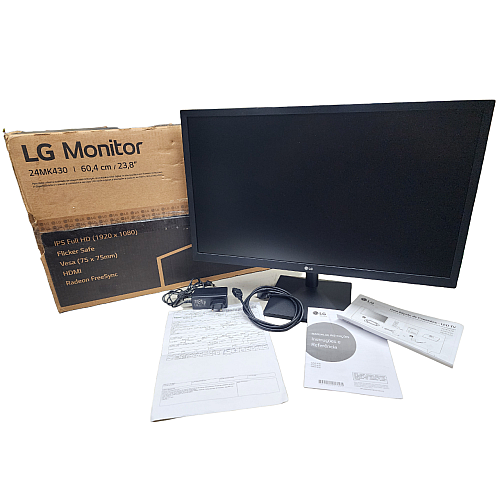 Monitor LED 24" LG 24MK430H-B Seminovo na caixa
