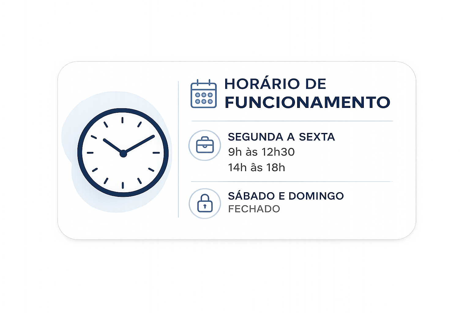 Horário de funcionamento